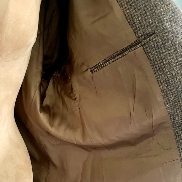 Vintage Men Levi’s Brown Tweed / Wool Lined Blazer Jacket 70s 80s 90s NWOT Retro - Picture 6 of 12